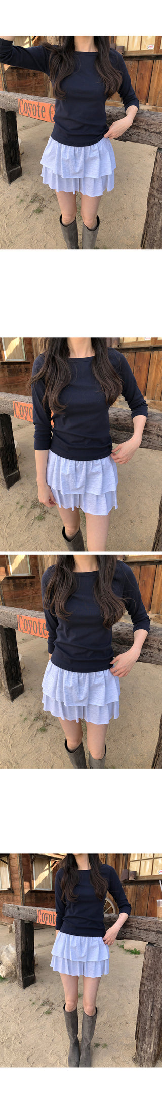 (4 colors) Slim Fit 7/8 Sleeve T-Shirt