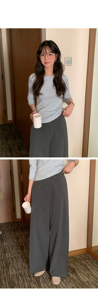 (4 colors) Slim Fit 7/8 Sleeve T-Shirt