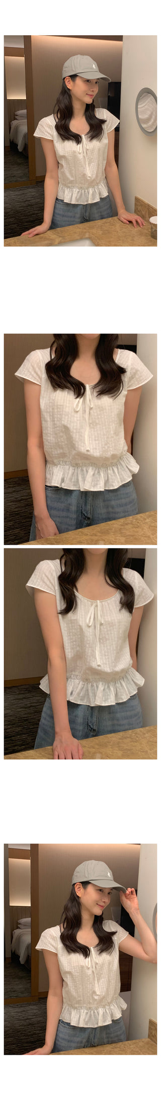 Flared ribbon blouse