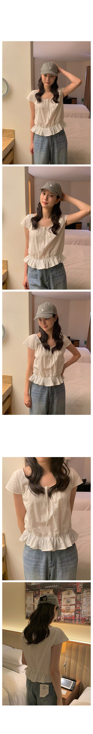 Flared ribbon blouse