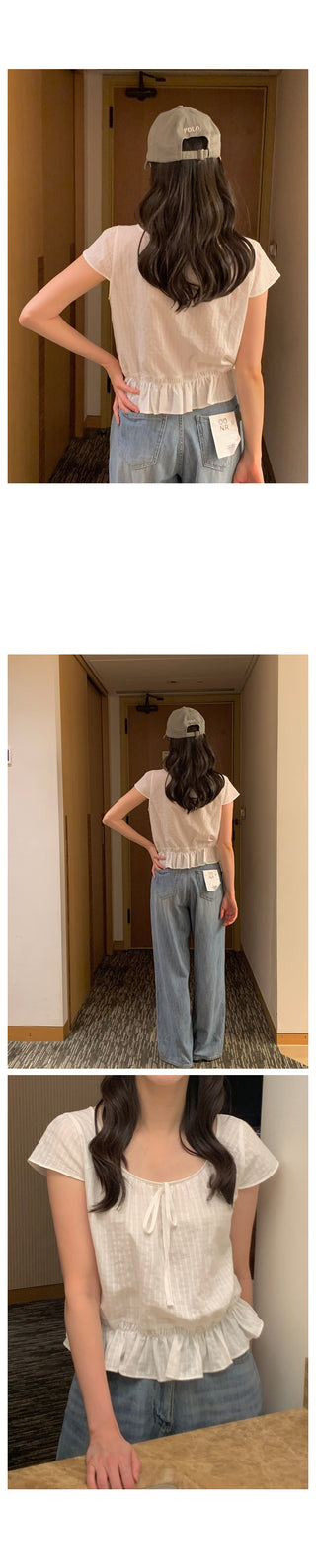 Flared ribbon blouse