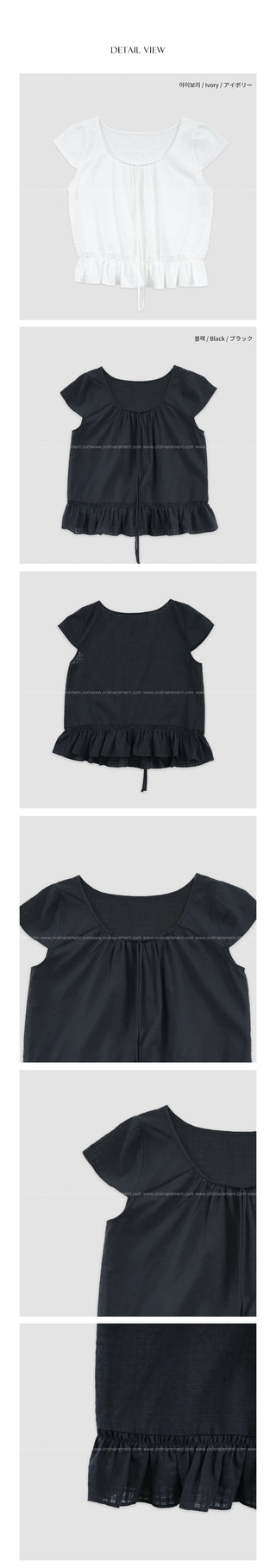 Flared ribbon blouse