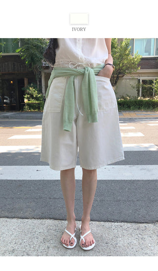[2 colors] Bermuda Cotton Pants