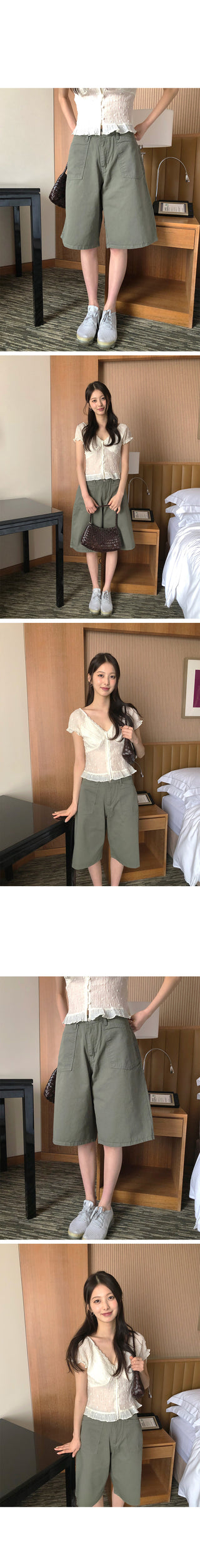 [2 colors] Bermuda Cotton Pants