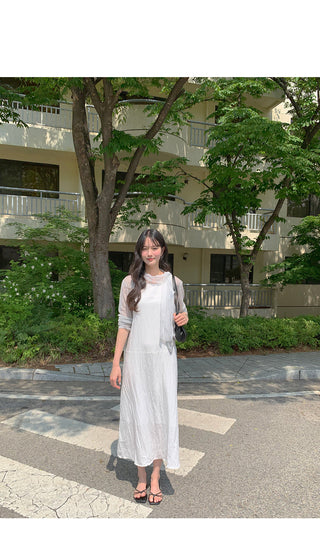 [2 colors] Scarf Sleeveless Dress