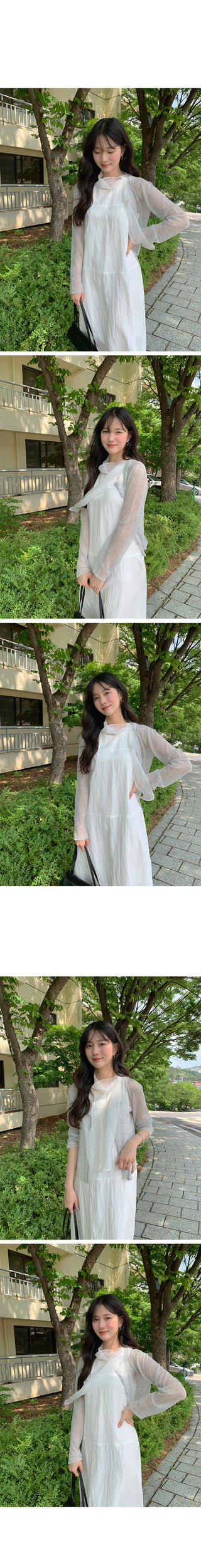 [2 colors] Scarf Sleeveless Dress