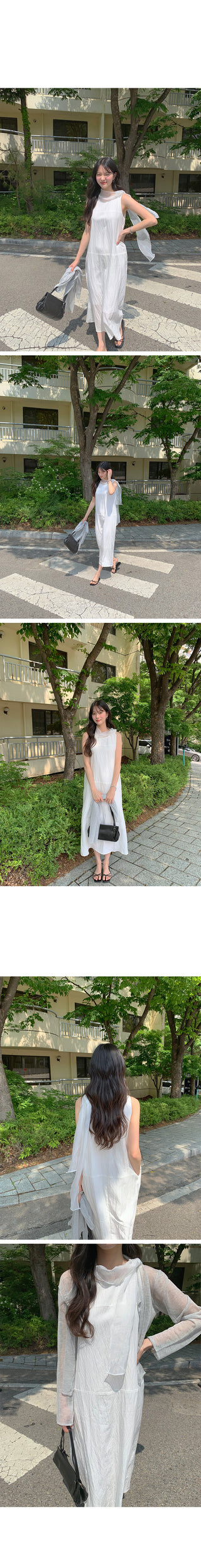 [2 colors] Scarf Sleeveless Dress