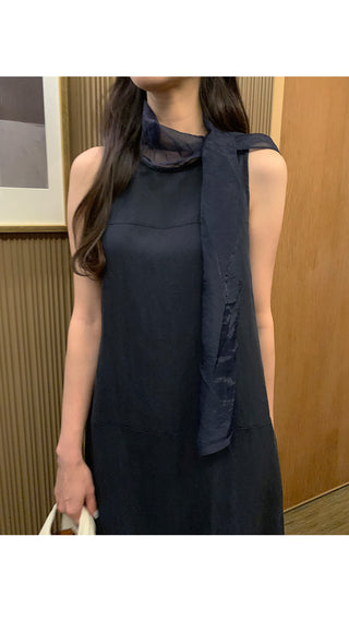 [2 colors] Scarf Sleeveless Dress