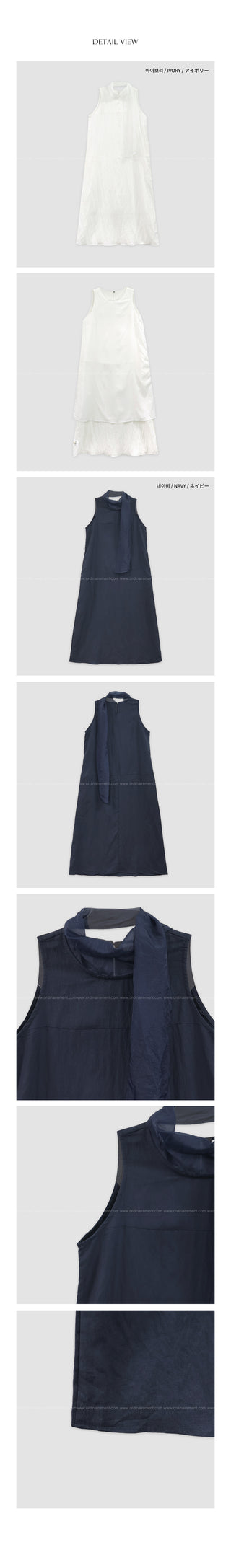 [2 colors] Scarf Sleeveless Dress