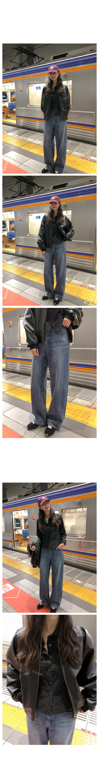 Studded wide-leg denim pants