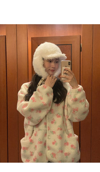 Flower fleece jacket