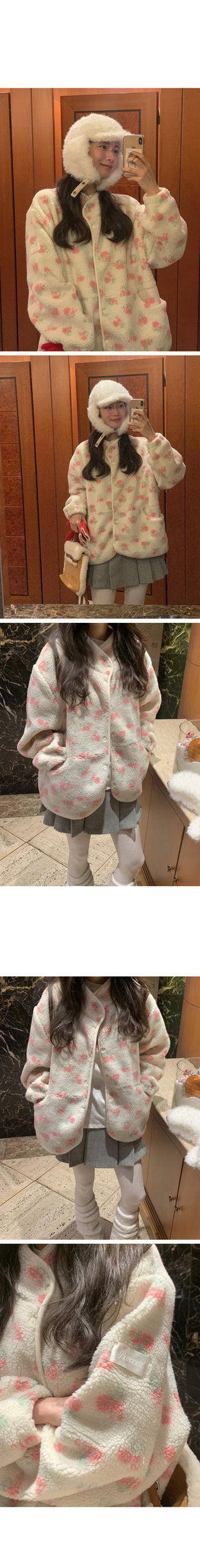 Flower fleece jacket