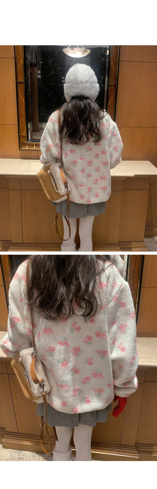 Flower fleece jacket