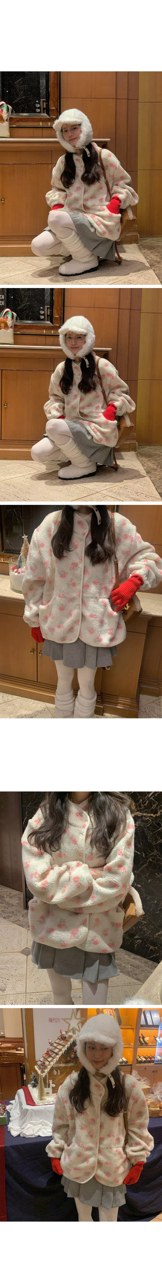 Flower fleece jacket