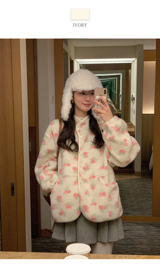 Flower fleece jacket