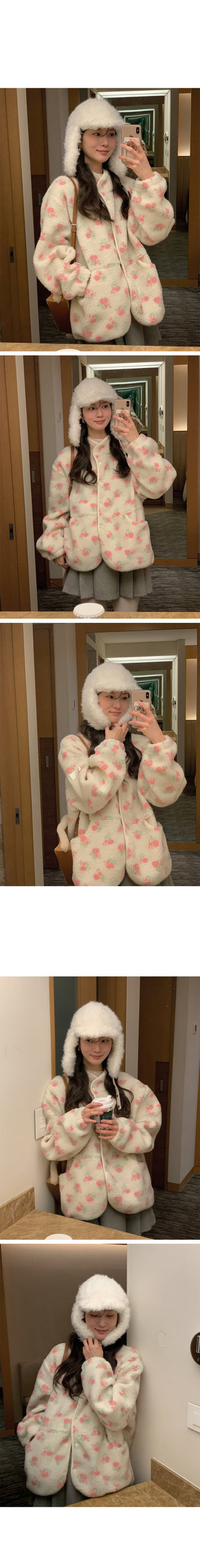 Flower fleece jacket