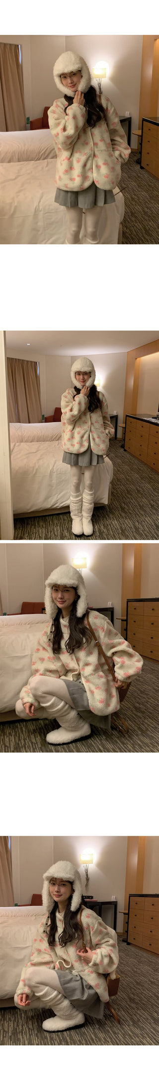 Flower fleece jacket