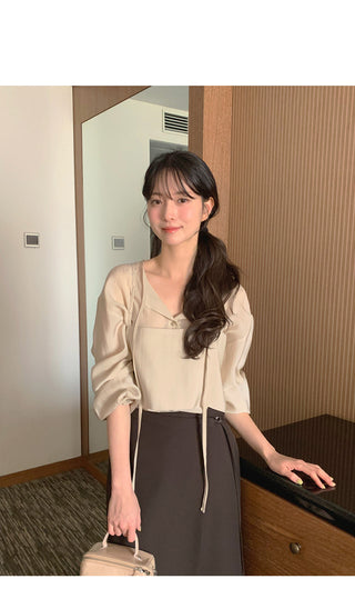 (set) Tencel bustier blouse set