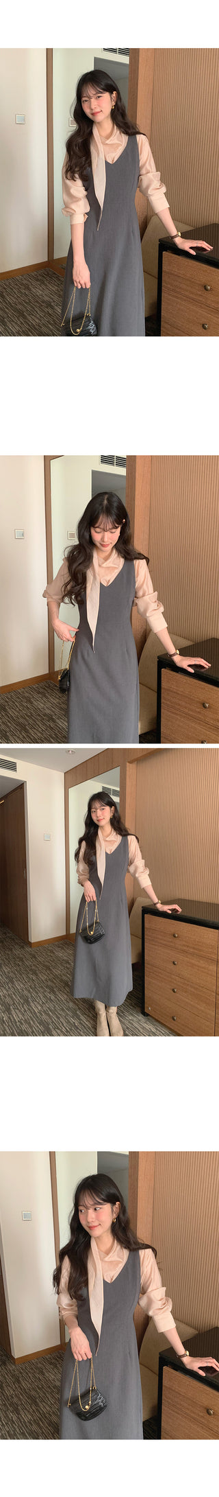 V-neck bustier dress