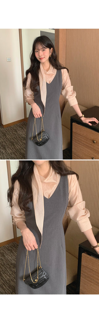 V-neck bustier dress