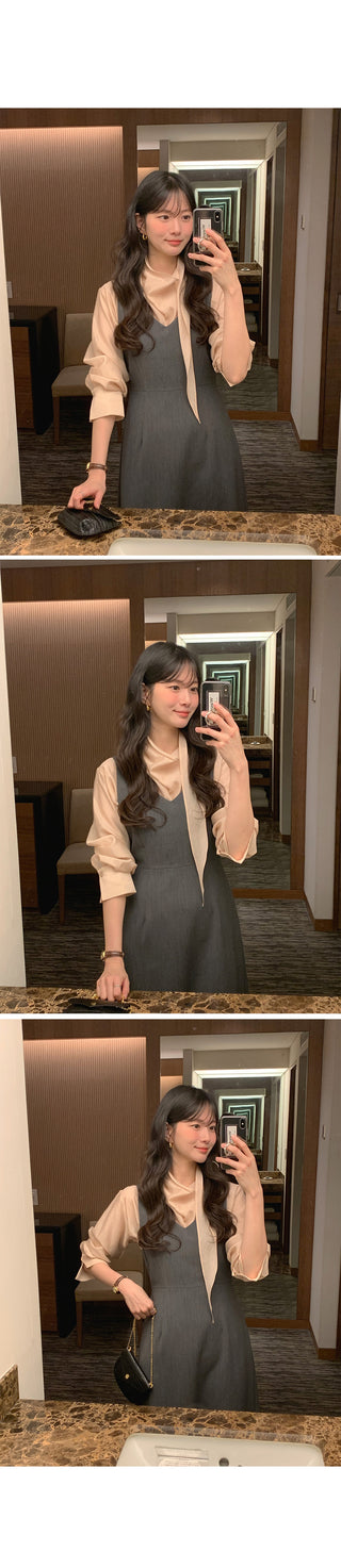 V-neck bustier dress