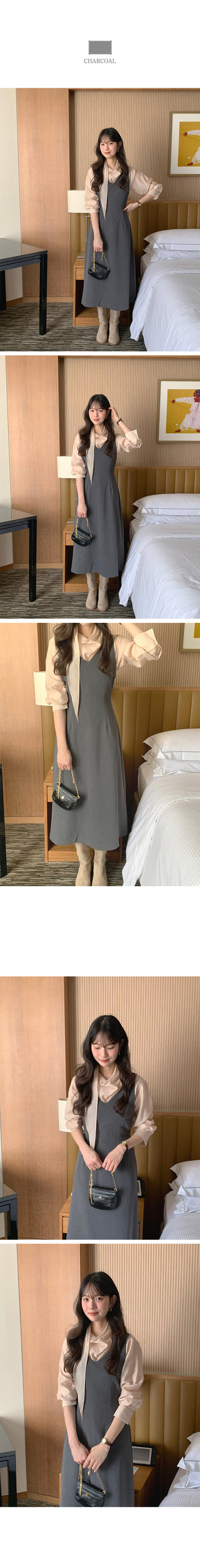 V-neck bustier dress