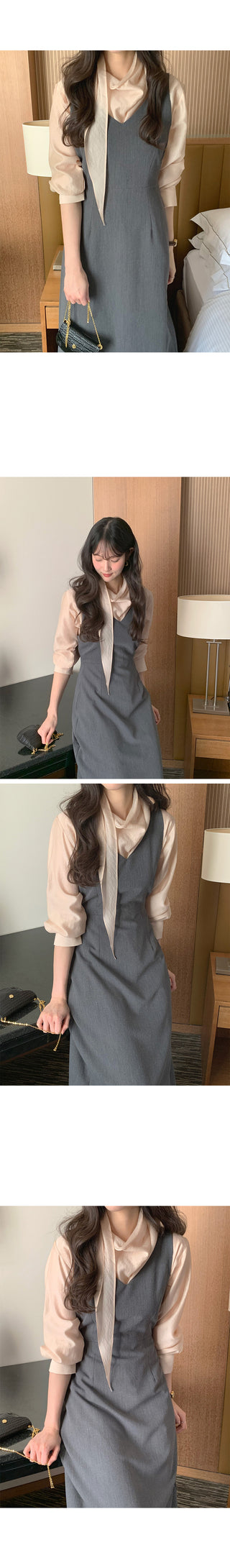 V-neck bustier dress