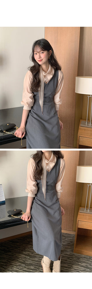 V-neck bustier dress