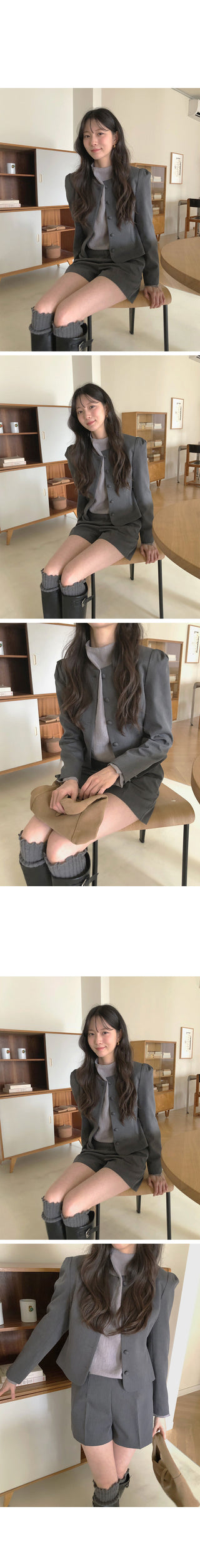 (2 colors) Wool button-point jacket