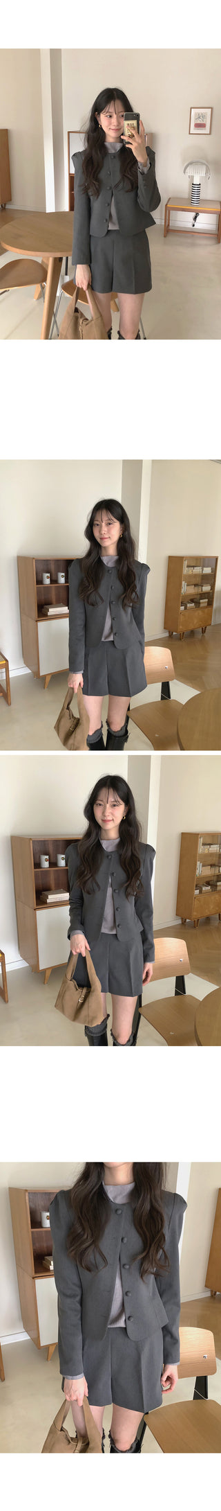 (2 colors) Wool button-point jacket