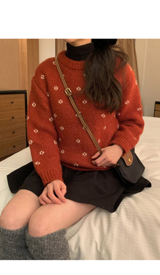 (3 colors) Flower Soft Knit