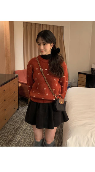(3 colors) Flower Soft Knit