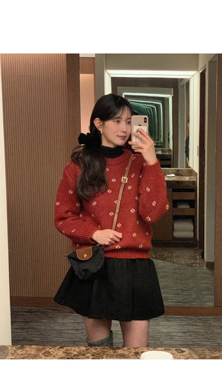 (3 colors) Flower Soft Knit
