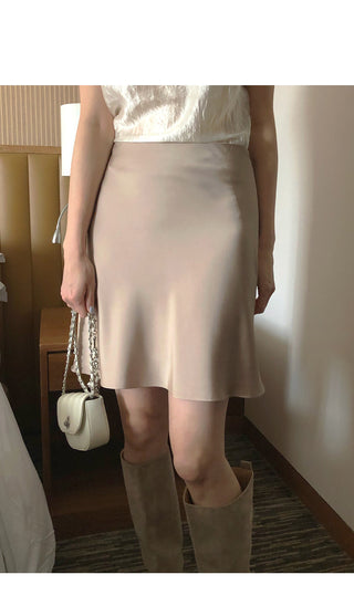 [6 colors] Satin Mini Skirt
