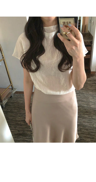 [6 colors] Satin Mini Skirt