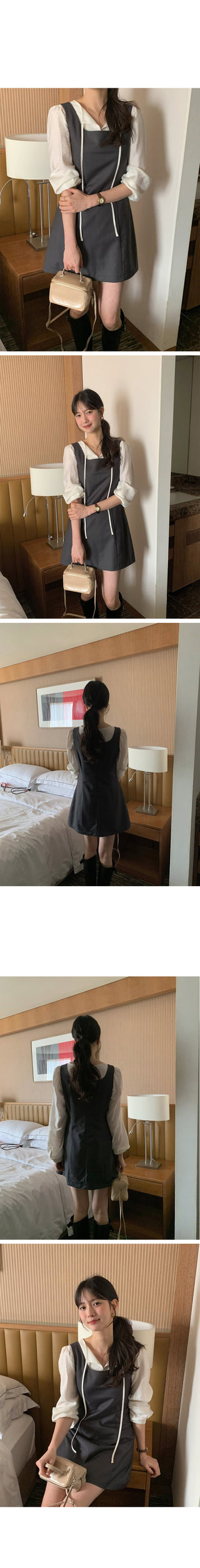 (2 colors) Tie-shirred blouse