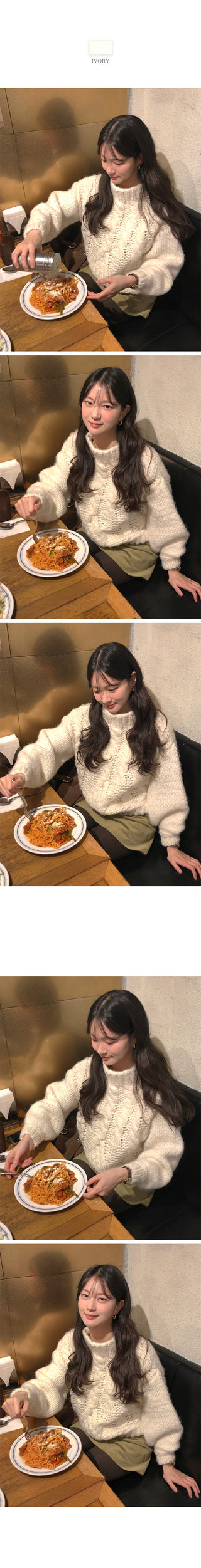 (2 colors) Cable wool knit