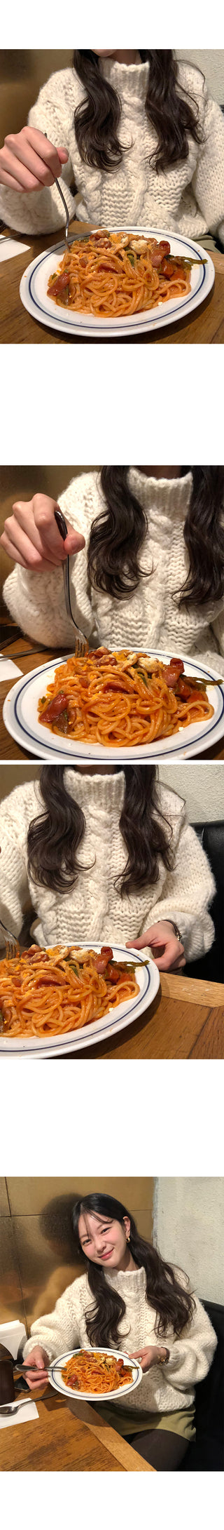 (2 colors) Cable wool knit