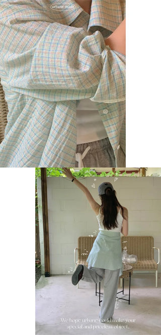Oversized check shirt