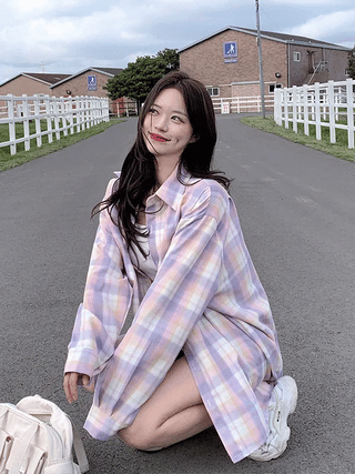 Oversized check shirt (2 colors)