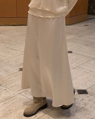 Satin long skirt