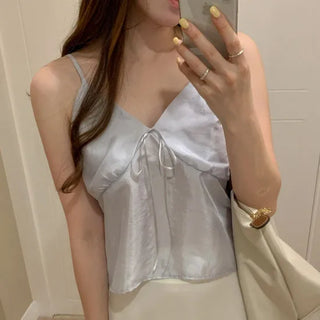 Satin Ribbon Bustier Blouse