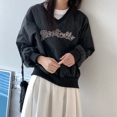 Lettering Nylon Sweatshirt