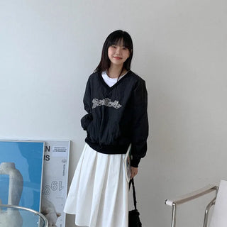 Lettering Nylon Sweatshirt