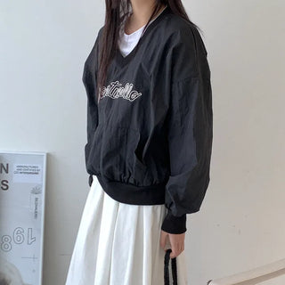 Lettering Nylon Sweatshirt
