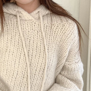Alpaca hooded knit