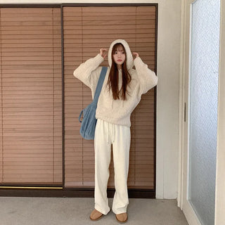 Alpaca hooded knit