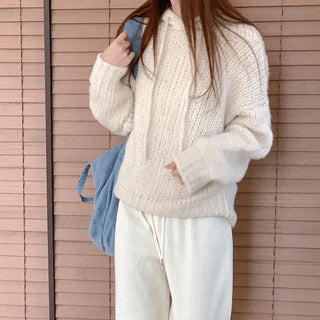 Alpaca hooded knit