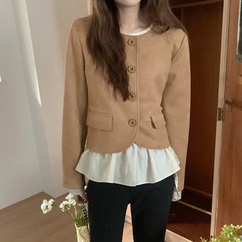 Suede short jacket