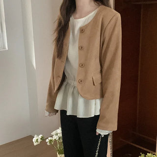 Suede short jacket